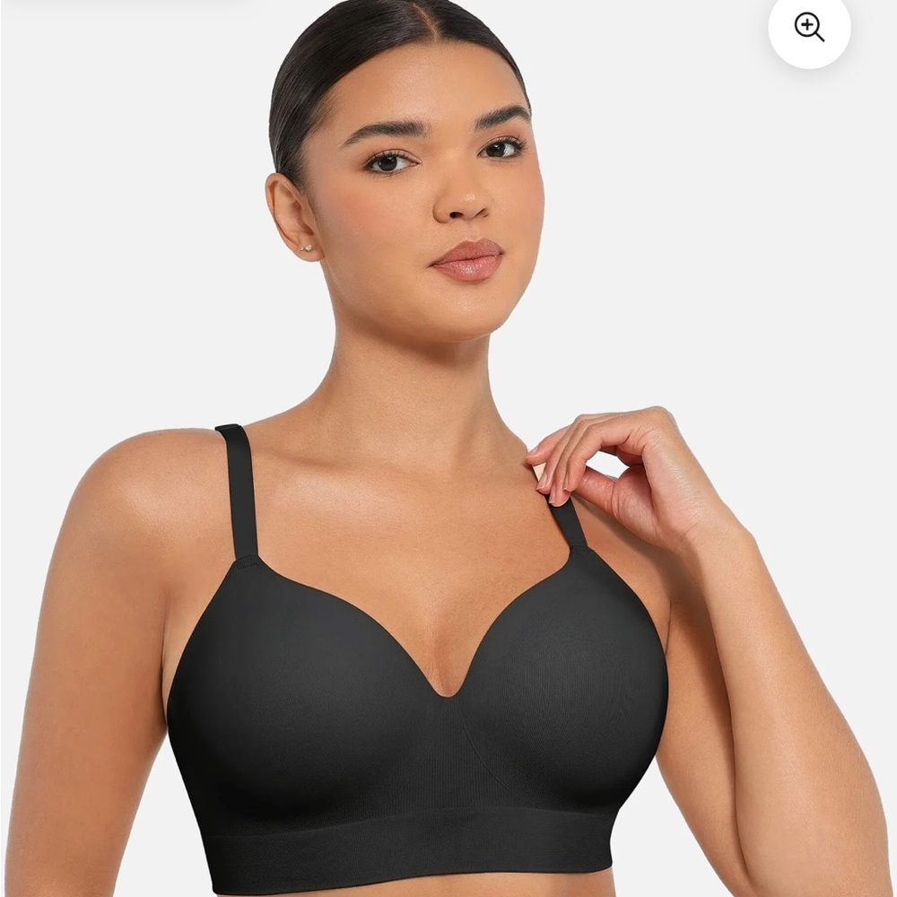 Feelingirl Wireless Full coverage Push-up bra, black, L